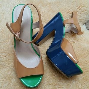 Marco Santi color block platform sandal 7.5